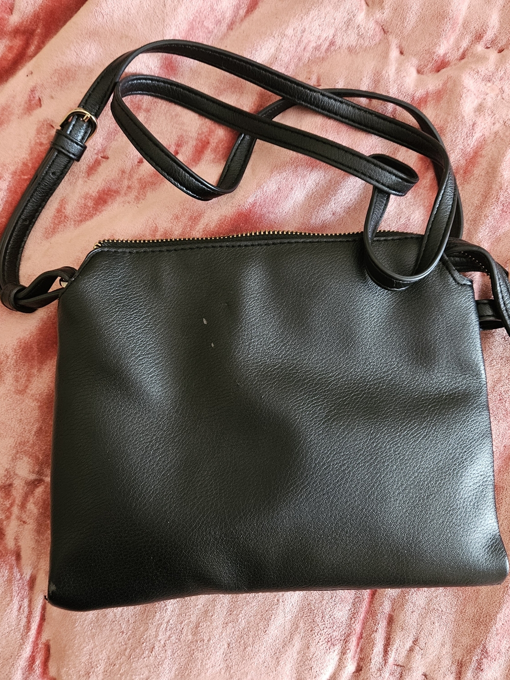 a new day Black Crossbody Bag with Adjustable Strap